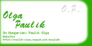 olga paulik business card